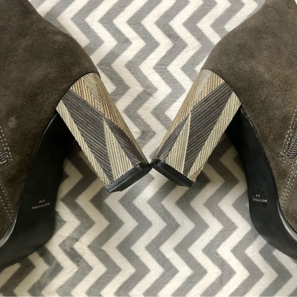 Interesting Anthropologie Matisse Metric Geo Stripe Block Heel Booties, Size 8.5 - Picture 6 of 7